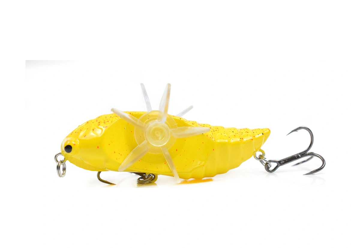 Neevoyu 7.5cm Sarı Abs Ensecto Yem, Döner Çift Kanatlı, Gerçekçi Balık Tutma Deneyimi