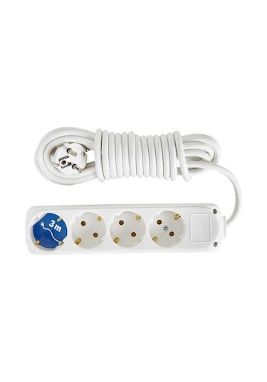 Almera 4'lü Topraklı Priz 3 Mt.