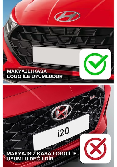 Hyundai İ20 Amblem Kaplama Sticker Set - Mat Karbon Siyah