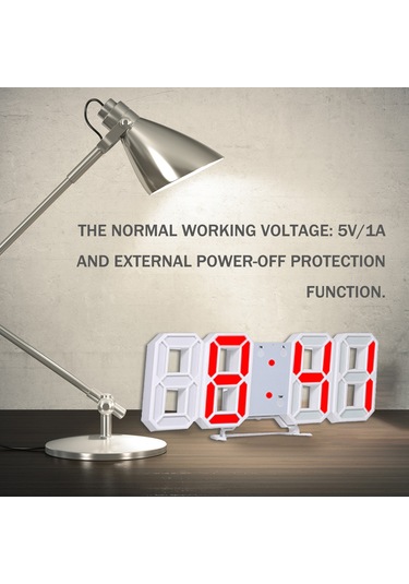 Xindoker Led Dijital Duvar Saati - Zaman/tarih/sıcaklık Gösterimi, 3 Parlaklık Modu, Alarm Ve Snooze Fonksiyonu, Usb Şarjlı Plastik Kasa Pil Dahil ÇOk Renkli