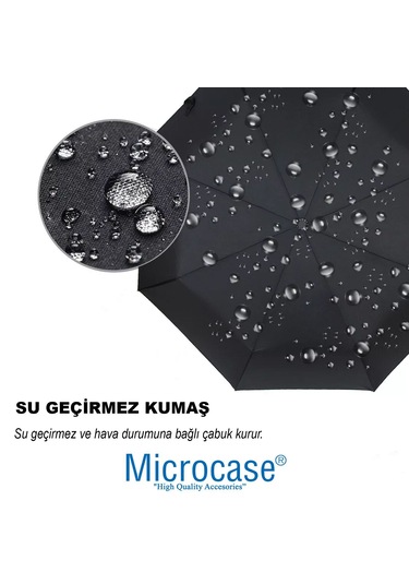 Microcase Unisex Rüzgarda Kırılmayan Su Geçirmez Şemsiye 8 Telli Al4662