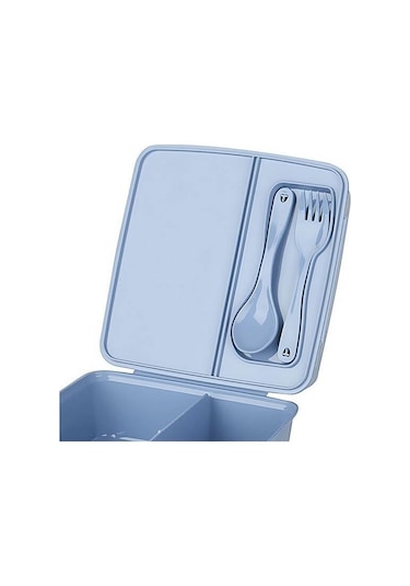 Luna 3 Bölmeli Çatal Bıçaklı Beslenme Kabı - Diyet Kabı - Çatal K