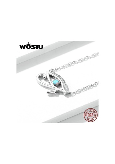 Wostu Wedjat Göz Gümüş Gerdanlık Kolye 925 Ayar Gümüş Antik Mısır Horus'un Gözü Kolye Kolye Kadınlar İçin Güzel Takı