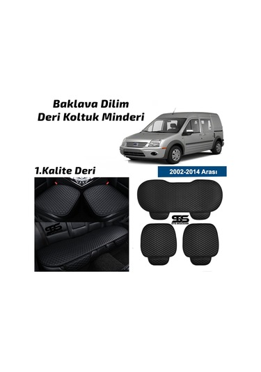 Ford Connect 2002-2014 Siyah Deri Oto Koltuk Minderleri