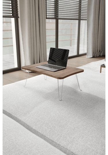 Taşınabilir Katlanır Yatak Koltuk Üstü Hasta Servis Bilgisayar Çalışma Sehpası Ceviz