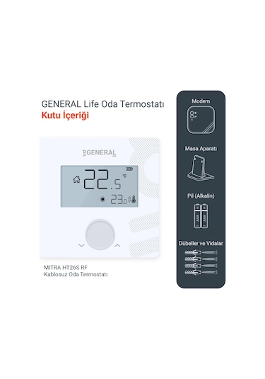 General Mitra Ht26s Rf Kablosuz Oda Termostatı