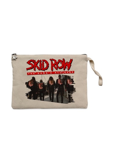 Skid Row The Gang Krem Clutch Astarlı Cüzdan / El Çantası Krem