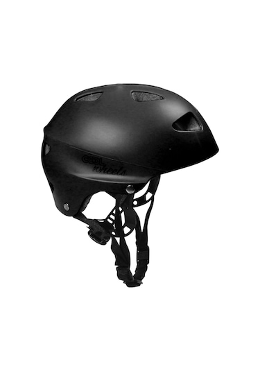 Siyah Çocuk Kaskı Spor Koruyucu Kask Kaykay Bisiklet Scooter Paten Ekipmanı Siyah