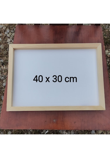 0x30 Cm Beyaz Ahşap Çerçeveli Pano Camsız - Arkalık Sabit