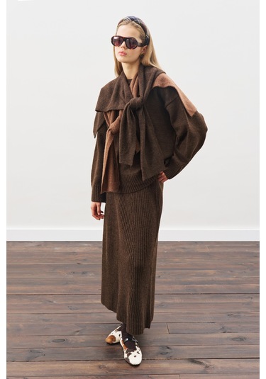 Chunky Oversıze Kazak Kahverengi Kahverengi