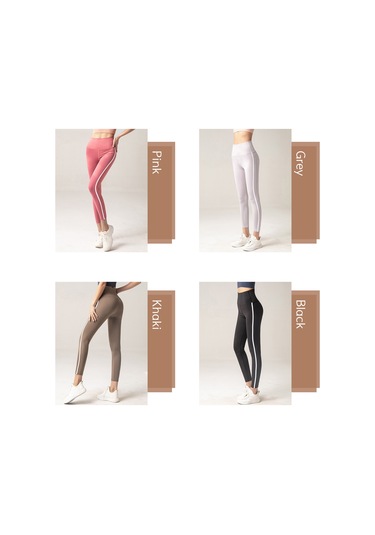 Geeroyoo Vintage Desenli Yüksek Bel Yoga Taytı - Esnek Ve Rahat Spor, Koşu, Bisiklet İçin Pembe