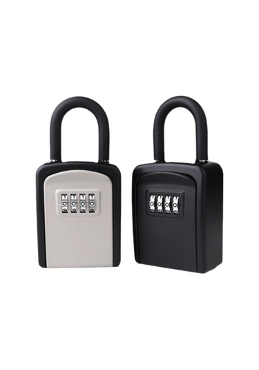 Moveevo Duvar Tipi 4 Basamaklı Parolalı Anahtar Saklama Kutusu, Yağmur Ve Pas Koruma, Metal Konstrüksiyon, 5 Anahtar Kapasitesi, Dışarı/içeri Kullanıma Uygun, Çıkarılabilir Zincirli, Gümüş Renk