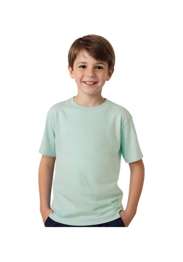 Unisex 3lü Yuvarlak Yaka Çocuk Düz Kısa Kollu T-shirt Çok Renkli