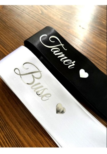 Gelin Damat Isimli Tören Takı Kurdelesi 2 Adet B-51