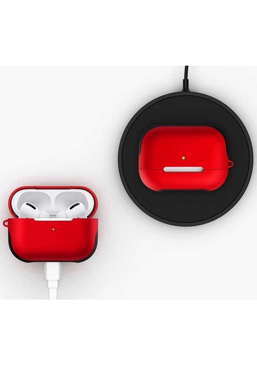 Airpods Uyumlu Pro Kılıf Zore Shockproof Silikon Kırmızı-mavi