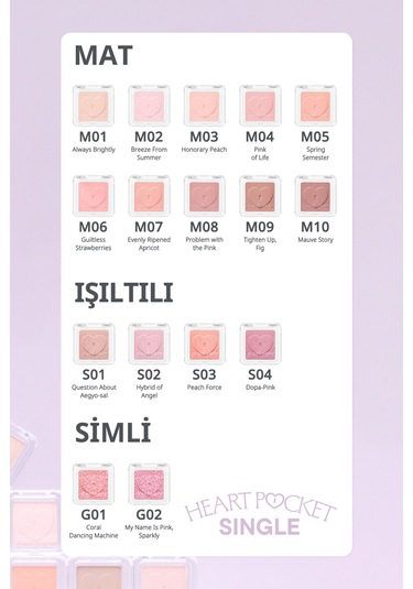 Perıpera Heart Pocket Single S03 Peach Force