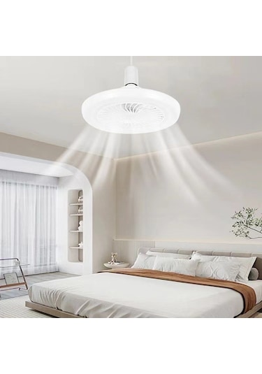 E27 Fan Işığı Sessiz Tavan Fanı Işığı Üç Renkli Karartma Aydınlatması