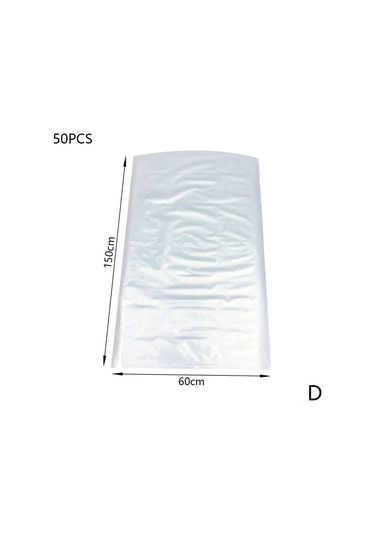 Ximistore9 60x150cm Beyaz Plastik Şeffaf Kıyafet Toz Koruyucu, Dolap İçin 50 Adet, Dayanıklı Ev Kullanıma Uygun Beyaz