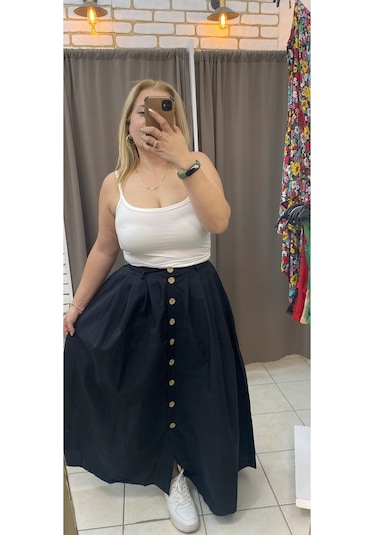 Tuba Toptaş Pamuklu Askılı Bluz Beyaz