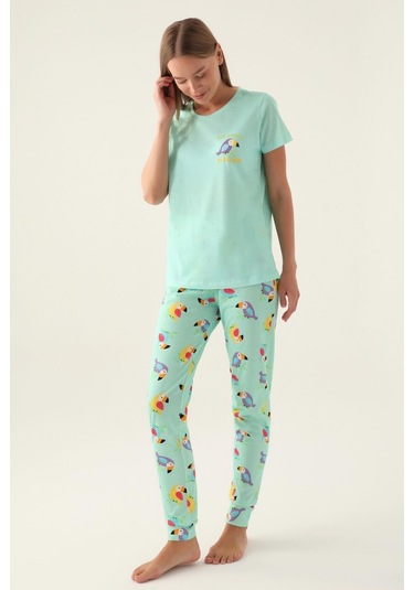 Roly Poly 3403 Callım Kadın Kısa Kol Pijama Takımı 001