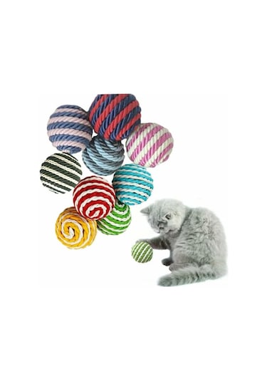 İp Sarma 5 CM Kedi Oyun Topu Çok Renkli