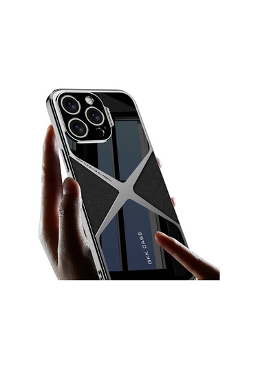 İphone Uyumlu 15 Pro Max Kılıf Ultra İnce Kamera Korumalı Pc + Deri Arka Yüzey Zore X-pro Kapak-titan