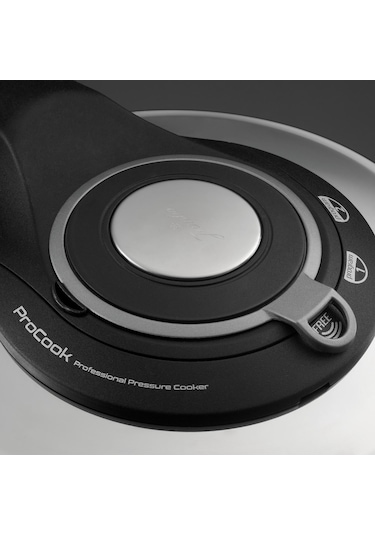 Jumbo Procook 4,5 Lt Siyah - Gri Düdüklü Tencere Gümüş - Siyah