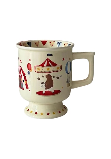 Suofeng Seri Porselen Kupa Ve Kaşık Seti - Beyaz 300 Ml - Glaze Kaplama - Ev, Hediye İçin Uygun Sarı