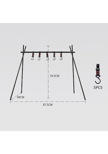 Dancemonkey Shinetrip A014-h0s Alüminyum Üçgen Piknik Tencere Askı Sistemi Altın