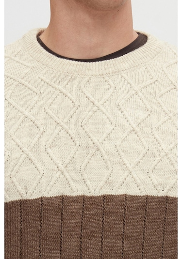 Ds Damat Regular Fit Kahverengi Baklava Tüylenme Yapmayan Bisiklet Yaka Triko Kazak 3hc062ortbkzk Kahverengi