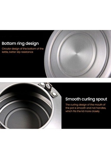 Fortunelane Dayanıklı Alüminyum Çaydanlık, 1.5l Kapasite, Gümüş Renk, Kamp Ve Doğa Yürüyüşleri İçin Gümüş