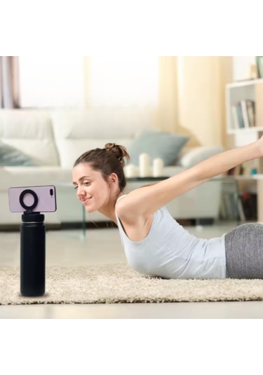 Paslanmaz Çelik Termos 780 Ml-manyetik Telefon Tutuculu Siyah