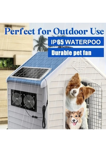 Boatshop1 Güneş Paneli Çift Fan Güneş Enerjili Çift Fan Tavuk Kümesi Sera Kulübe Evcil Hayvan Evi Pencere Havalandırması İçin Dayanıklı