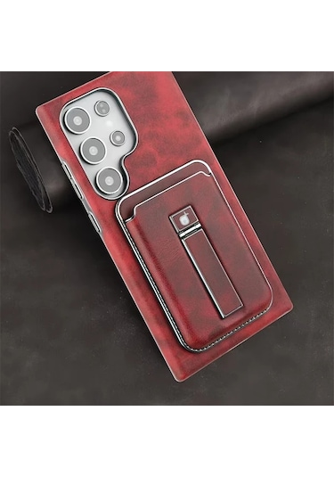 Turcoshop11 Samsung Galaxy S23 Ultra Manyetik Kapaklı Kılıf Dikme Standlı Koruma