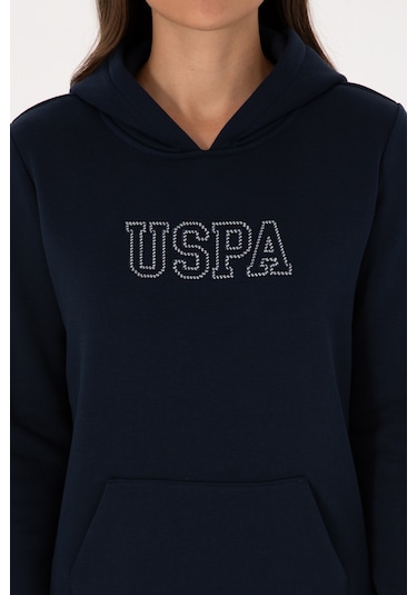 U.S. Polo Assn. Kadın Lacivert Şardonlu Kapüşonlu Basic Sweatshirt 50313566-VR033 U.S. Polo Assn. Kadın Lacivert Şardonlu Kapüşonlu Basic Sweatshirt 50313566-VR033