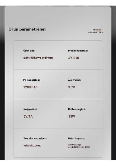 Jian Fan Taşınabiler Elektrikliöğütme Kahve Makinesi Ev Siyahi Siyah