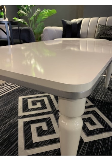 Akset Orta Sehpa Lüx Krem Gümüş