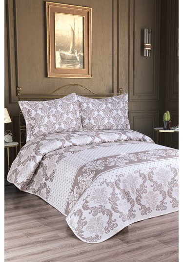 DELÜX ZERAFET MODEL 3 PARÇA  YASTIKLI YATAK ÖRTÜSÜ PİKE TAKIMI