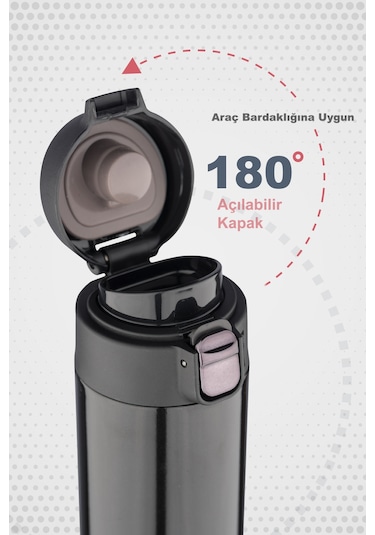 Lunetherm Sızdırmaz Vakumlu Çift Katmanlı Çelik Termos - Siyah