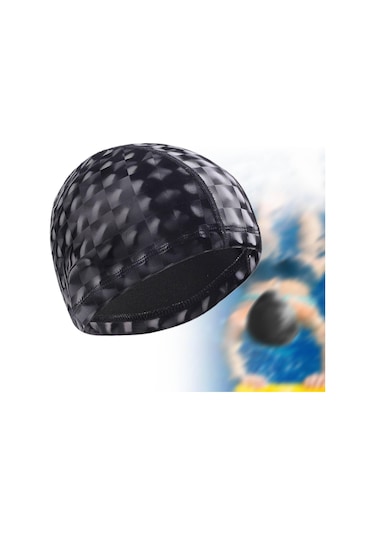 Suntek Yüzme Boneleri Saçları Kuru Tutar Havuz Şapkası Siyah