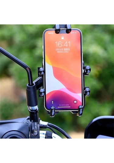 Xuweiwei Oktopus Tutucu Motosiklet Telefon Askısı Siyah Wk 66 Şok Emici Hırsızlığa Karşı Koruma Elektrikli Bisiklet Ve Scooterlar İçin