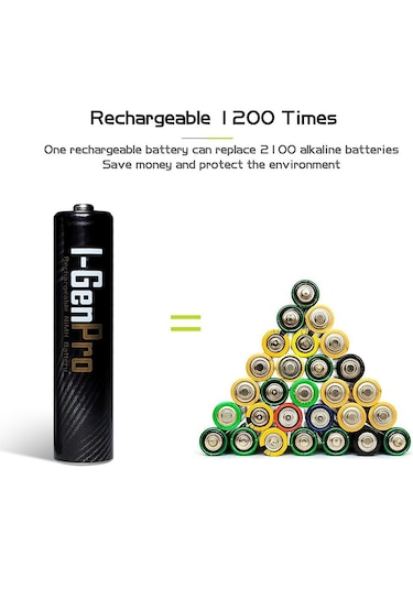 I-Gen Pro P101 2 Adet AA 2950 mAh Şarj Edilebilir Kalem Pil 1.2V Ni-MH Şarjlı Pil