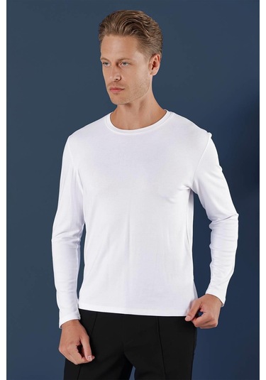 Ts 870 Slim Fit Beyaz Spor T-shirt Beyaz