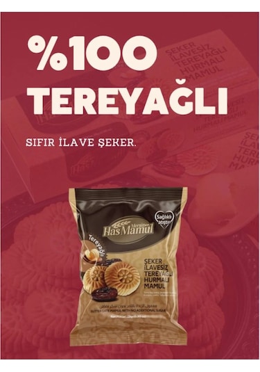 100% Şeker İlavesiz Tereyağlı Hurmalı Mamül 28 Gr X24 Adet