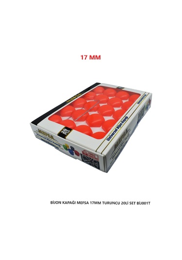 Bijon Kapağı Düz 17 Mm Turuncu 20 Li Set