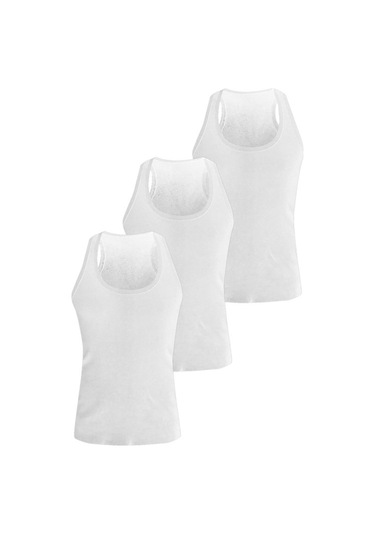 Josejuan 3'lü Erkek Atlet Rambo %100 Pamuk Ribana 3201-3'lü Beyaz