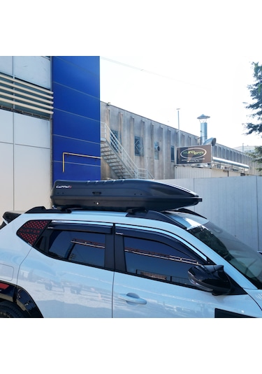 Universal Capbox Araç Üzeri Port Bagaj Bavul 450 Litre Çift Açılır Siyah Mat