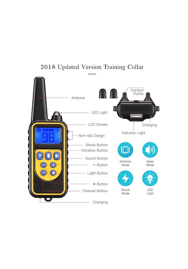 Hallow-ıp67 Su Geçirmez Şarj Edilebilir Köpek Eğitim Yaka,siyah