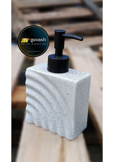 Lüx Modern Taş Görünümlü Sıvı Sabunluk Mükemmel Kalite Gri