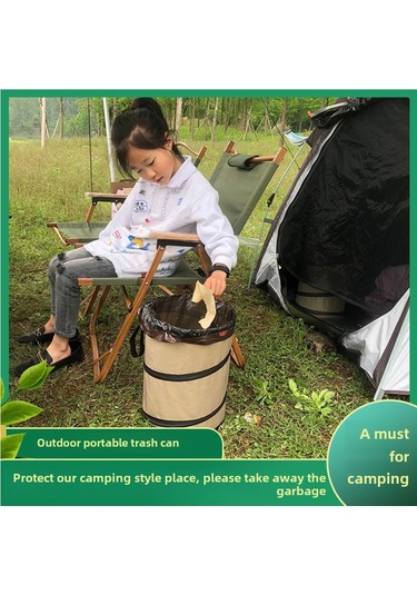 Yuntech01 Dış Mekan Taşınabilir Çöp Kutusu - Kamp, Bahçe, Bahçe Çöpü İçin Katlanabilir, Dayanıklı Malzeme, M Boy Koyu Yeşil, M Kelepçe